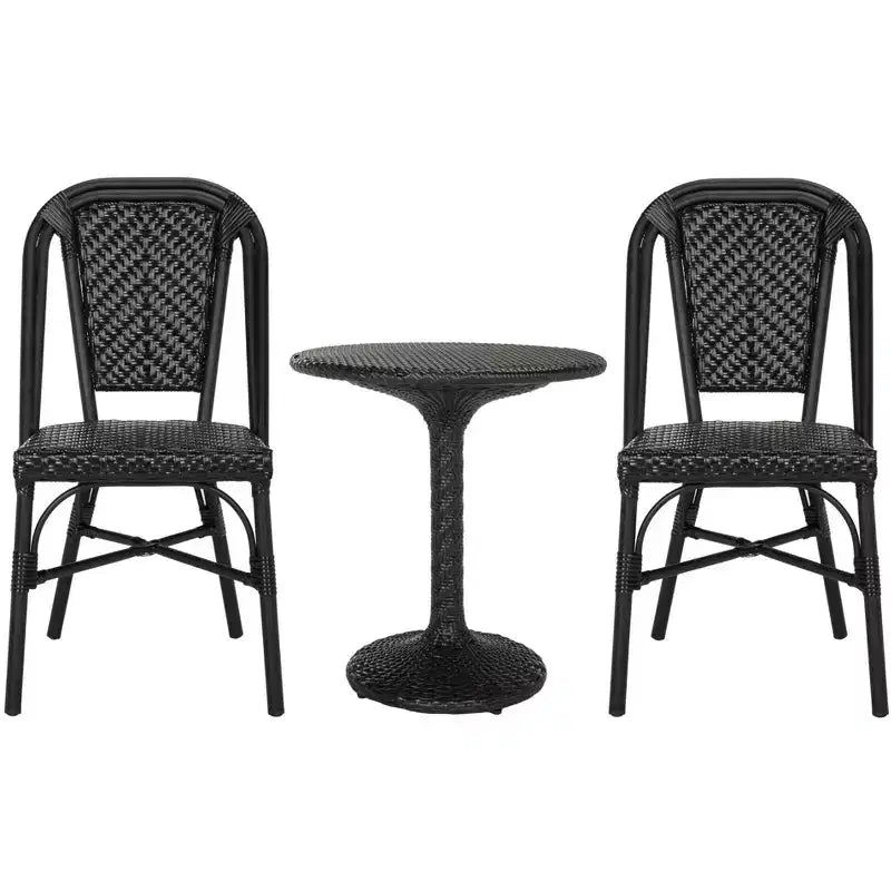 Daria 3 Piece Bistro Set - Indoor/Outdoor - PAT9504 - Black - Safavieh