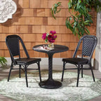 Daria 3 Piece Bistro Set - Indoor/Outdoor - PAT9504 - Black - Safavieh