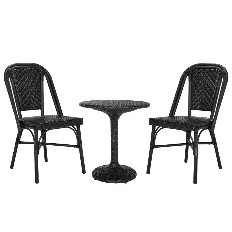 Daria 3 Piece Bistro Set - Indoor/Outdoor - PAT9504 - Black - Safavieh