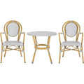 Rosen 3 Piece Bistro Set - Indoor/Outdoor - PAT9502 - Grey/White - Safavieh
