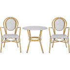 Rosen 3 Piece Bistro Set - Indoor/Outdoor - PAT9502 - Grey/White - Safavieh