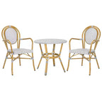 Rosen 3 Piece Bistro Set - Indoor/Outdoor - PAT9502 - Grey/White - Safavieh