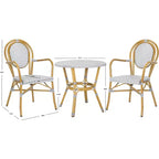 Rosen 3 Piece Bistro Set - Indoor/Outdoor - PAT9502 - Grey/White - Safavieh