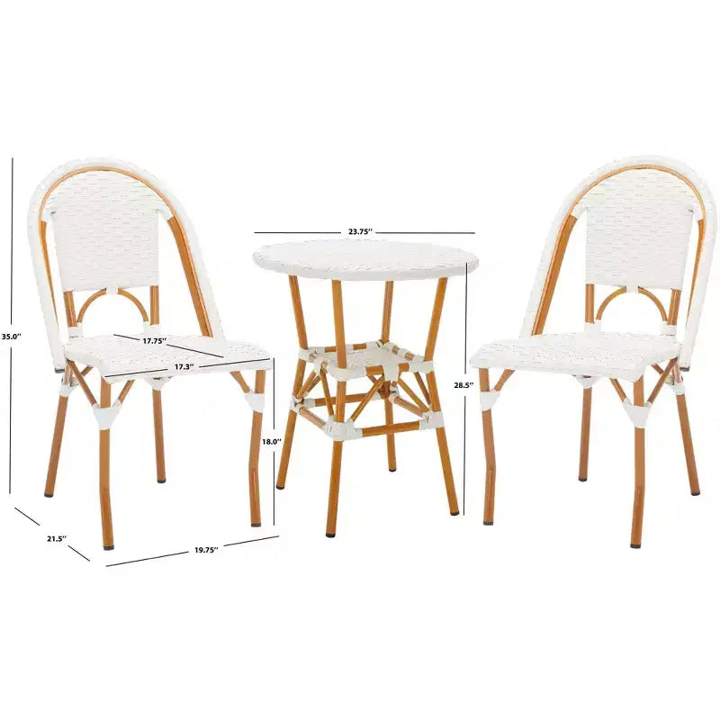 California 3 Piece Bistro Set - Indoor/Outdoor - PAT9505 - Safavieh
