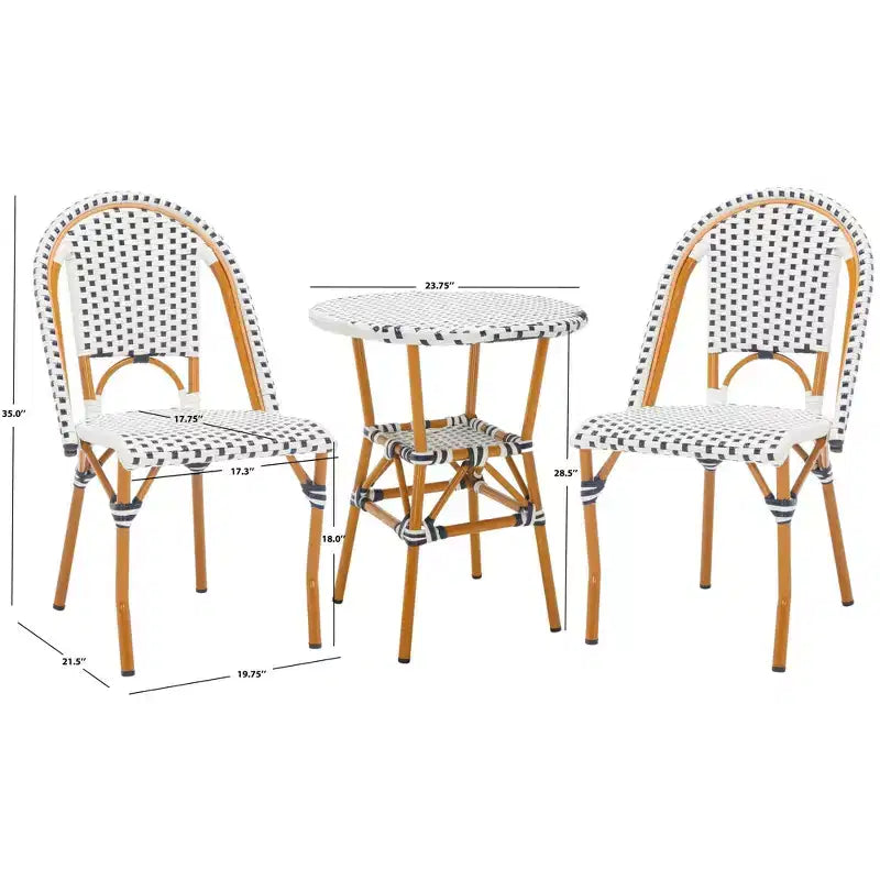 California 3 Piece Bistro Set - Indoor/Outdoor - PAT9505 - Safavieh