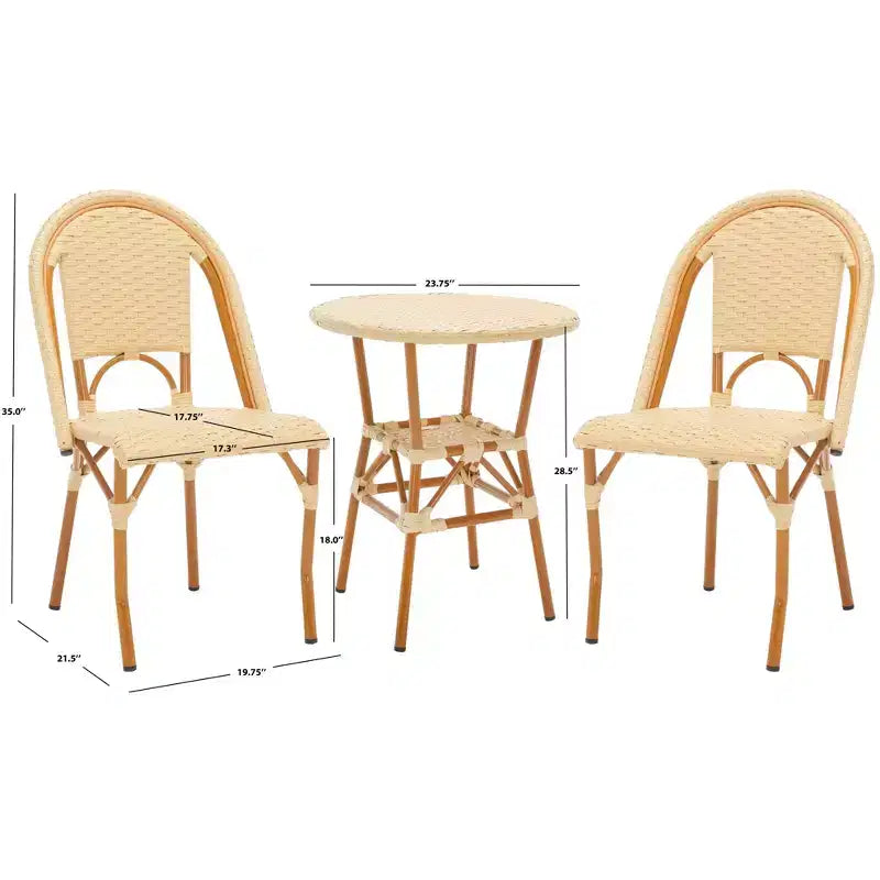 California 3 Piece Bistro Set - Indoor/Outdoor - PAT9505 - Safavieh