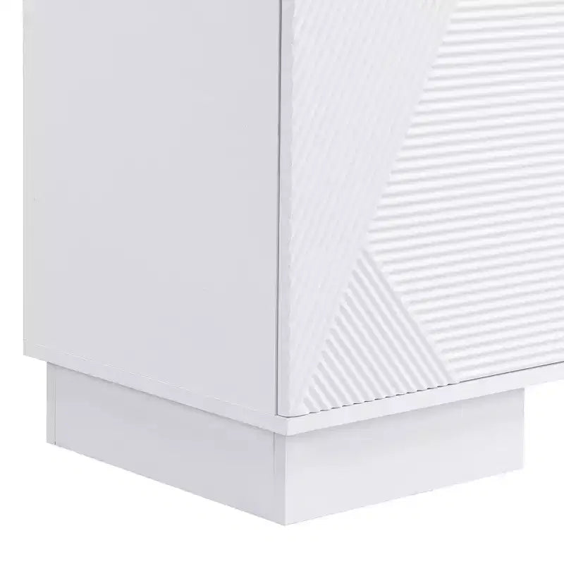 JVNOXK 70.8-inch Modern TV Stand, Suitable for TVs 75 inches and under, Featuring Storage Cabinet with 4 Drawers and Metal Center Leg, White
