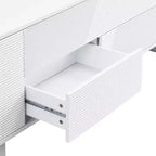 JVNOXK 70.8-inch Modern TV Stand, Suitable for TVs 75 inches and under, Featuring Storage Cabinet with 4 Drawers and Metal Center Leg, White