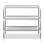 Simple Assembly 3 Tiers Non-woven Fabric Shoe Rack Gray