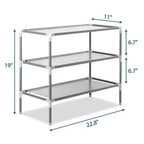 Simple Assembly 3 Tiers Non-woven Fabric Shoe Rack Gray