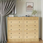 Coolmee 5 Drawer Tall Dresser for Bedroom, 31.5 Wide Fluted Chest of Drawers, Modern Wood Storage Cabinet for Kids Room, Hallway, Living Room