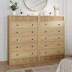 Coolmee 5 Drawer Tall Dresser for Bedroom, 31.5 Wide Fluted Chest of Drawers, Modern Wood Storage Cabinet for Kids Room, Hallway, Living Room