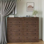 Coolmee 5 Drawer Tall Dresser for Bedroom, 31.5 Wide Fluted Chest of Drawers, Modern Wood Storage Cabinet for Kids Room, Hallway, Living Room