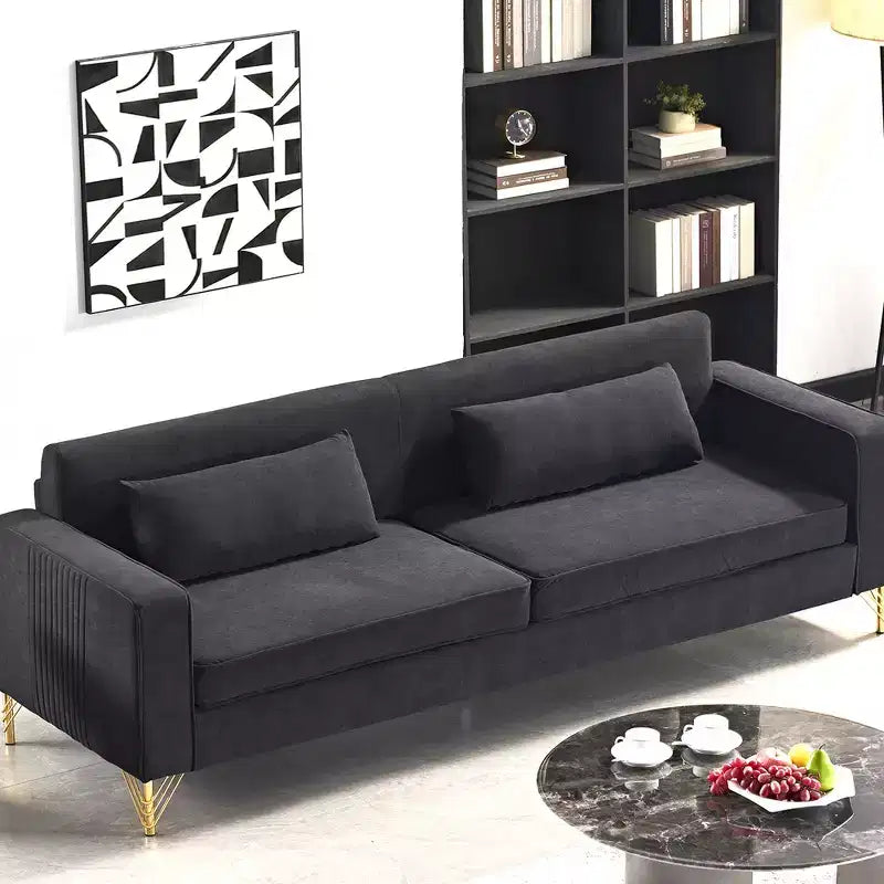 Whisen 85.8 Velvet Sofa, Modern Elegant 4 Seater Couch Sofa with Luxurious Soft Comfort, Easy to Maintain