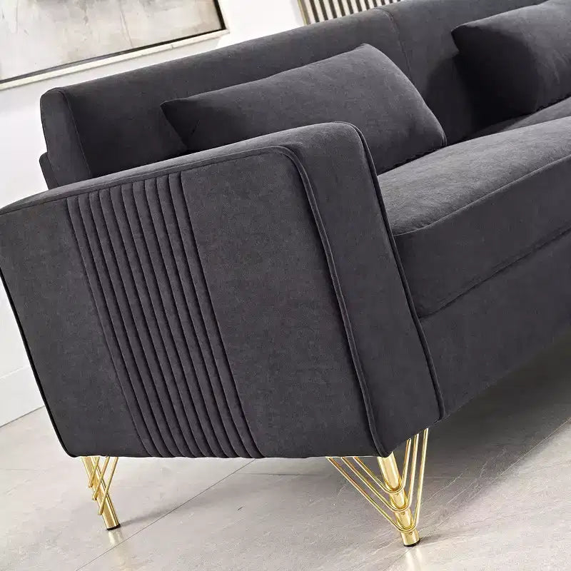 Whisen 85.8 Velvet Sofa, Modern Elegant 4 Seater Couch Sofa with Luxurious Soft Comfort, Easy to Maintain