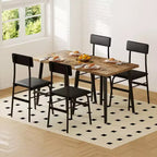 Small Dining Table Set for 2, 3 Piece Kitchen Table Set with 2 Upholstered Chairs, Breakfast Table for Samll Space, Dining Room, Apartment, Restaurant