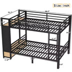 Bellemave Bunk Bed with Storage Shelves and Drawers, Metal Bunk Beds with Pegboard,Noise Free for Kids,Teens and Adults