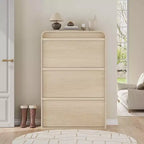 Flip-Door Shoe Cabinet with 3 Doors & Adjustable Shelf, Wooden Entryway Storage for Hallway and Living Room