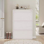 Flip-Door Shoe Cabinet with 3 Doors & Adjustable Shelf, Wooden Entryway Storage for Hallway and Living Room