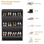 Flip-Door Shoe Cabinet with 3 Doors & Adjustable Shelf, Wooden Entryway Storage for Hallway and Living Room