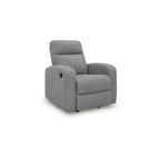 Signature Design by Ashley Carrigan Lane Rocker Recliner, Pull Tab Reclining Chair, Sterling Gray