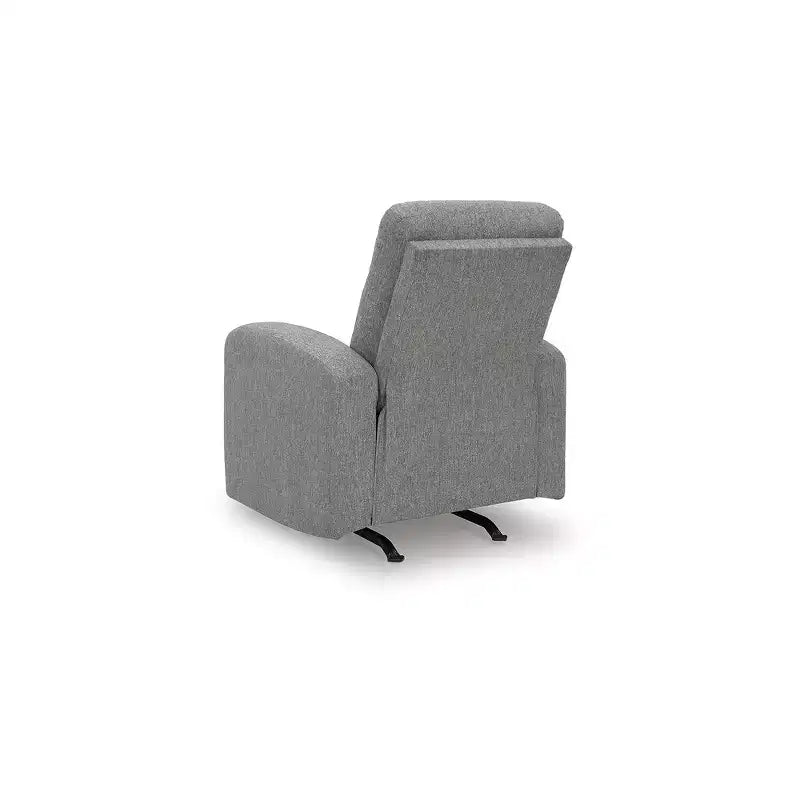 Signature Design by Ashley Carrigan Lane Rocker Recliner, Pull Tab Reclining Chair, Sterling Gray
