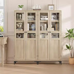 Tall Storage Cabinet, Kitchen Pantry Cabinet,5 Tier Bathroom Cabinet with 4 Doors Adjustable Shelves for Kitchen, Dining Room, Bathroom