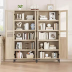 Tall Storage Cabinet, Kitchen Pantry Cabinet,5 Tier Bathroom Cabinet with 4 Doors Adjustable Shelves for Kitchen, Dining Room, Bathroom