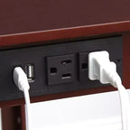 The Lakeside Collection Narrow Side Table with Charging Station - USB Ports and Outlets -