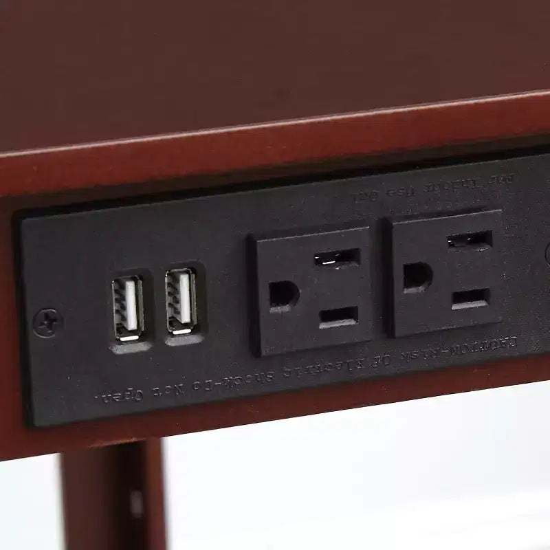 The Lakeside Collection Narrow Side Table with Charging Station - USB Ports and Outlets -