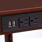 The Lakeside Collection Narrow Side Table with Charging Station - USB Ports and Outlets -