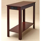 The Lakeside Collection Narrow Side Table with Charging Station - USB Ports and Outlets -