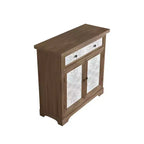 Rustic Farmhouse Accent Cabinet with Carved Floral Doors, 1 Drawer and Double-Door Storage for Living Room or Entryway