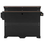 Whisen 53.2 Two-Tier Kitchen Island Cart, Rolling Island Table, Bar Cabinet, Farmhouse Kitchen Island with 4 Door Shelves, 3 Drawers