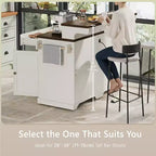 Whisen 53.2 Two-Tier Kitchen Island Cart, Rolling Island Table, Bar Cabinet, Farmhouse Kitchen Island with 4 Door Shelves, 3 Drawers