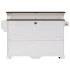Whisen 53.2 Two-Tier Kitchen Island Cart, Rolling Island Table, Bar Cabinet, Farmhouse Kitchen Island with 4 Door Shelves, 3 Drawers