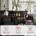 Whisen 53.2 Two-Tier Kitchen Island Cart, Rolling Island Table, Bar Cabinet, Farmhouse Kitchen Island with 4 Door Shelves, 3 Drawers