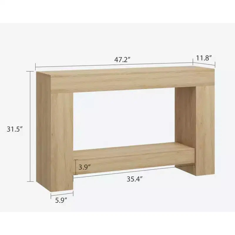 47 Farmhouse Console Table,2-Tier Entryway & Sofa Table with Open Storage for Living Room, Hallway & Foyer Decor