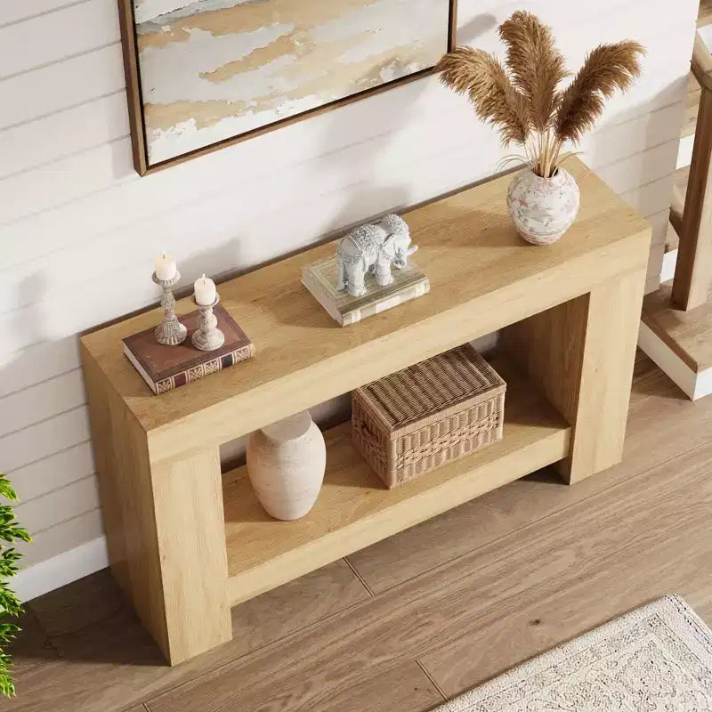 47 Farmhouse Console Table,2-Tier Entryway & Sofa Table with Open Storage for Living Room, Hallway & Foyer Decor