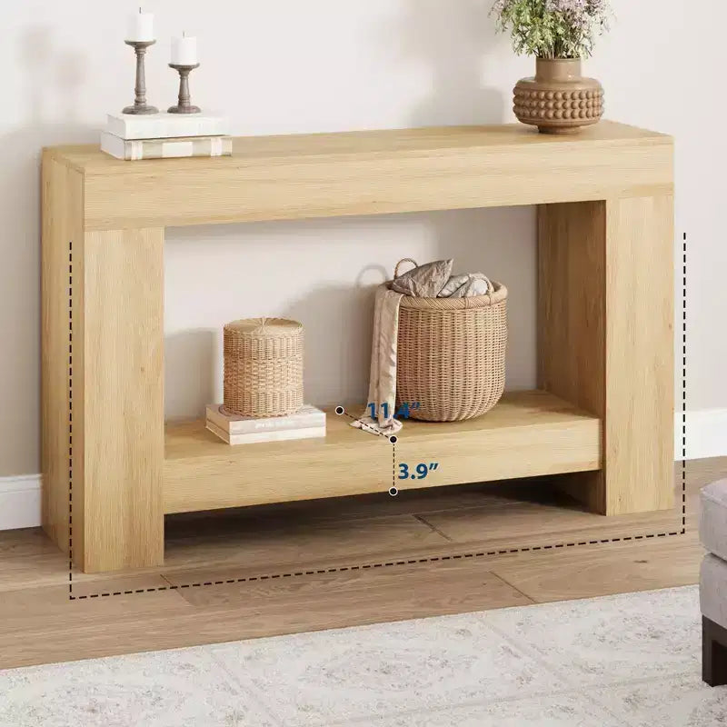 47 Farmhouse Console Table,2-Tier Entryway & Sofa Table with Open Storage for Living Room, Hallway & Foyer Decor