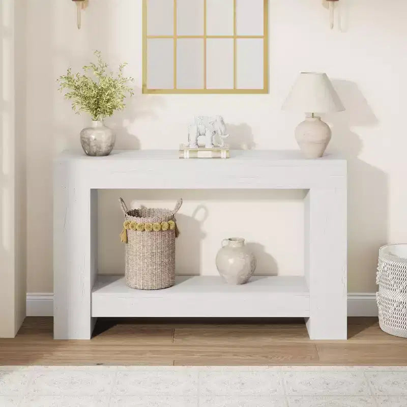 47 Farmhouse Console Table,2-Tier Entryway & Sofa Table with Open Storage for Living Room, Hallway & Foyer Decor