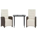 vidaXL Garden Dining Set - Poly Rattan, Cushions Included