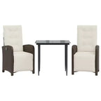 vidaXL Garden Dining Set - Poly Rattan, Cushions Included