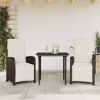 vidaXL Garden Dining Set - Poly Rattan, Cushions Included