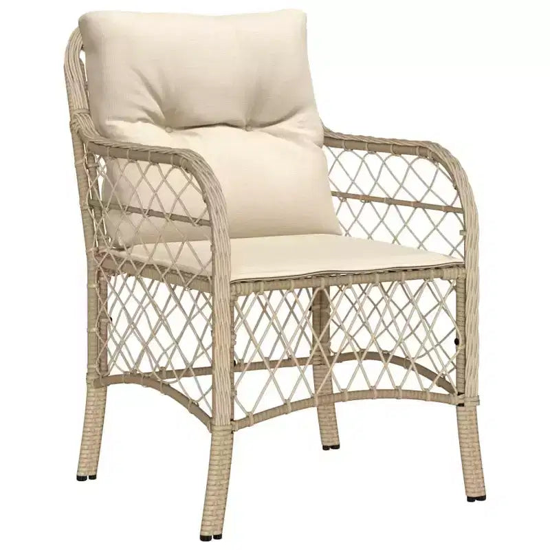 vidaXL Patio Dining Set with Cushions - Poly Rattan