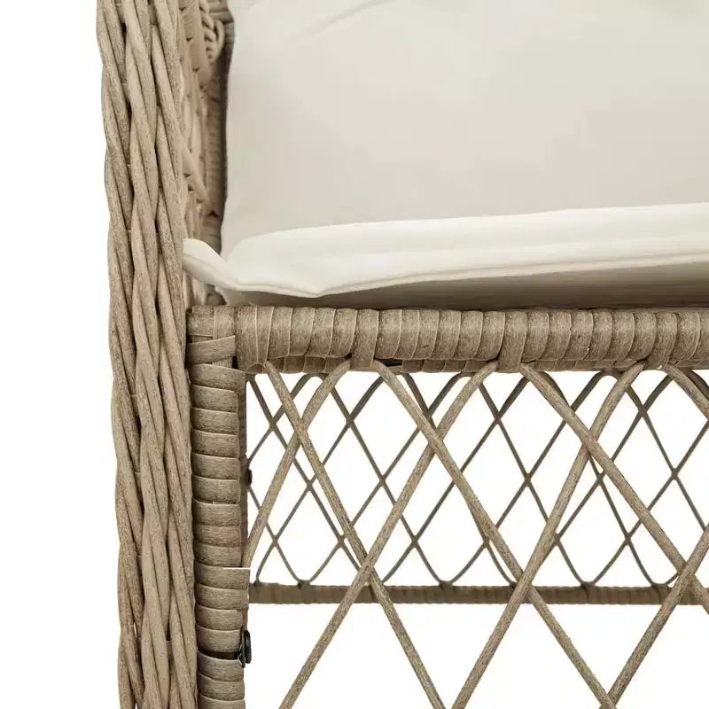 vidaXL Patio Dining Set with Cushions - Poly Rattan