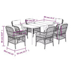 vidaXL Patio Dining Set with Cushions - Poly Rattan