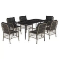 vidaXL Modern Poly Rattan Bistro Set with Cushions