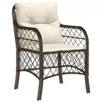 vidaXL 2-Seater Poly Rattan Bistro Set with Cushions - Modern Outdoor Dining Furniture