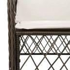 vidaXL 2-Seater Poly Rattan Bistro Set with Cushions - Modern Outdoor Dining Furniture